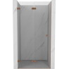 Mexen Lunar-F drzwi prysznicowe składane lewe 90 cm, transparent, miedź szczotkowana - 836-090-000-65-00-L