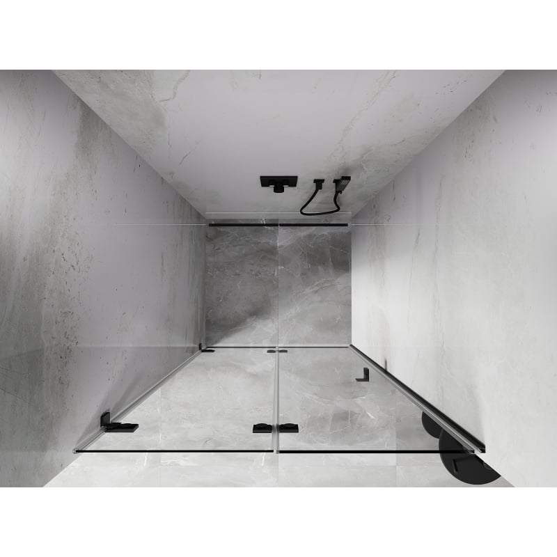 Mexen Lunar-F drzwi prysznicowe składane lewe 85 cm, transparent, gun gray szczotkowany - 836-085-000-66-00-L
