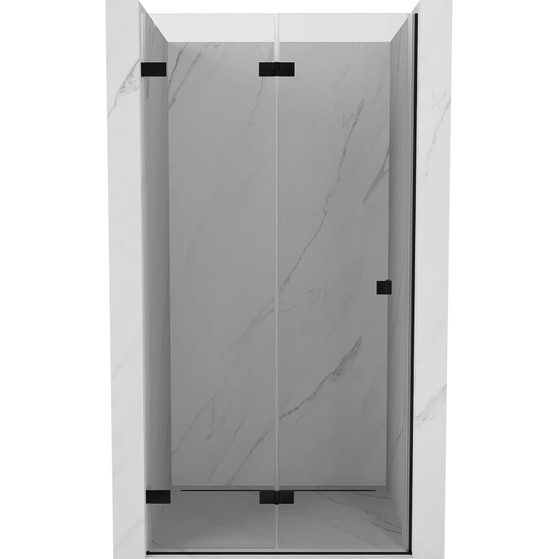 Mexen Lunar-F drzwi prysznicowe składane lewe 85 cm, transparent, czarne - 836-085-000-70-00-L