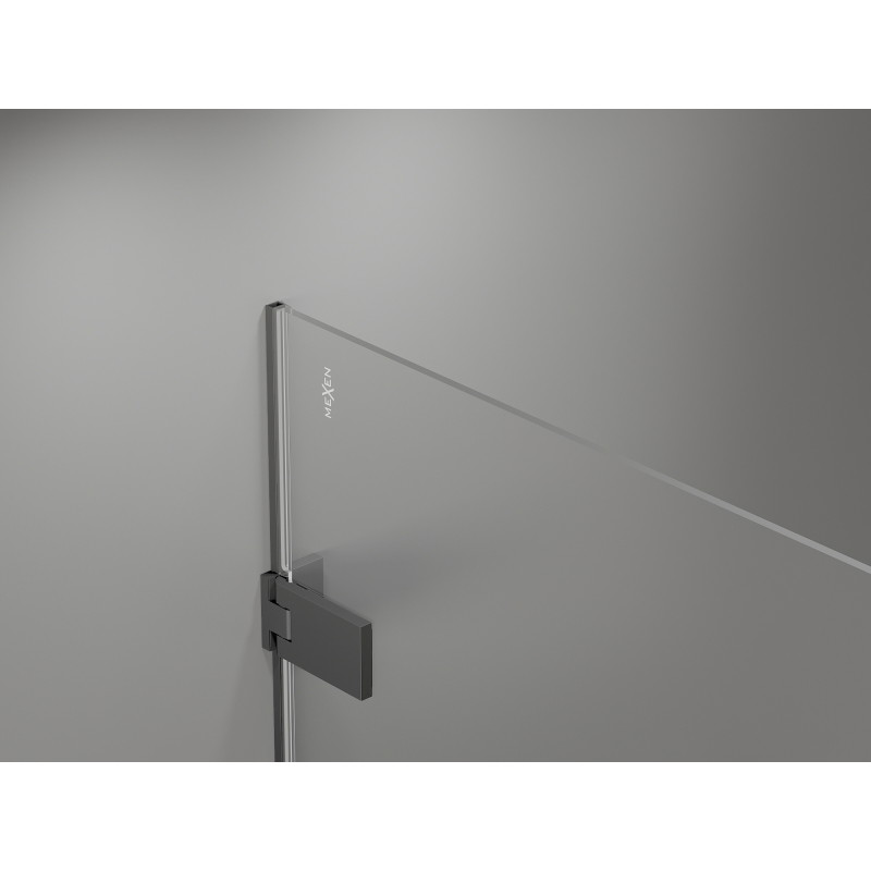 Mexen Lunar-F drzwi prysznicowe składane lewe 60 cm, transparent, gun metal - 836-060-000-95-00-L