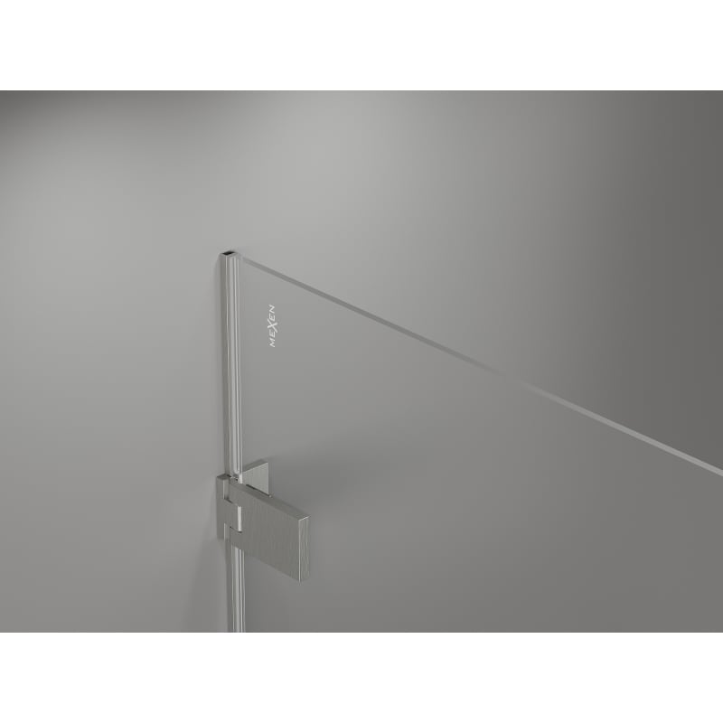 Mexen Lunar-F drzwi prysznicowe składane lewe 65 cm, transparent, nikiel szczotkowany - 836-065-000-97-00-L