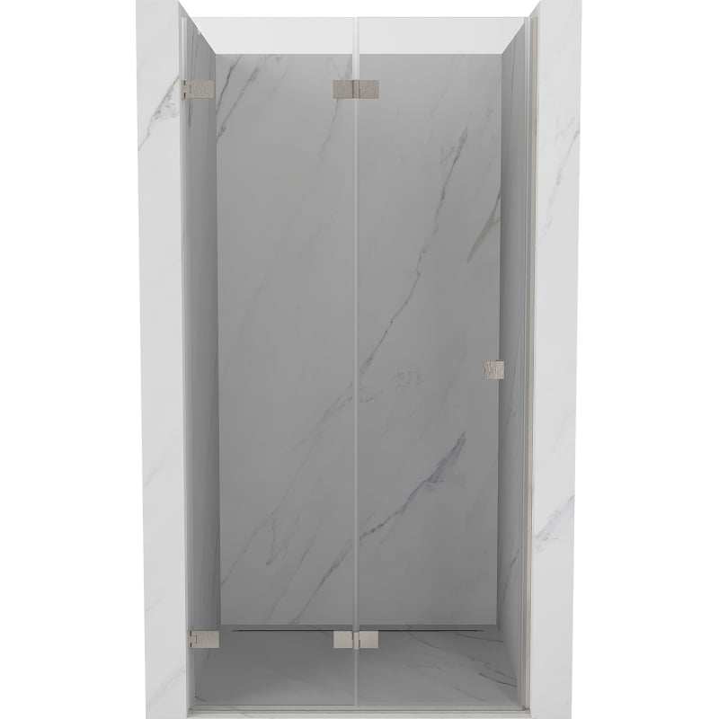 Mexen Lunar-F drzwi prysznicowe składane lewe 85 cm, transparent, nikiel szczotkowany - 836-085-000-97-00-L