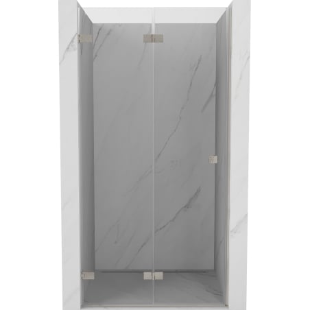 Mexen Lunar-F drzwi prysznicowe składane lewe 95 cm, transparent, nikiel szczotkowany - 836-095-000-97-00-L