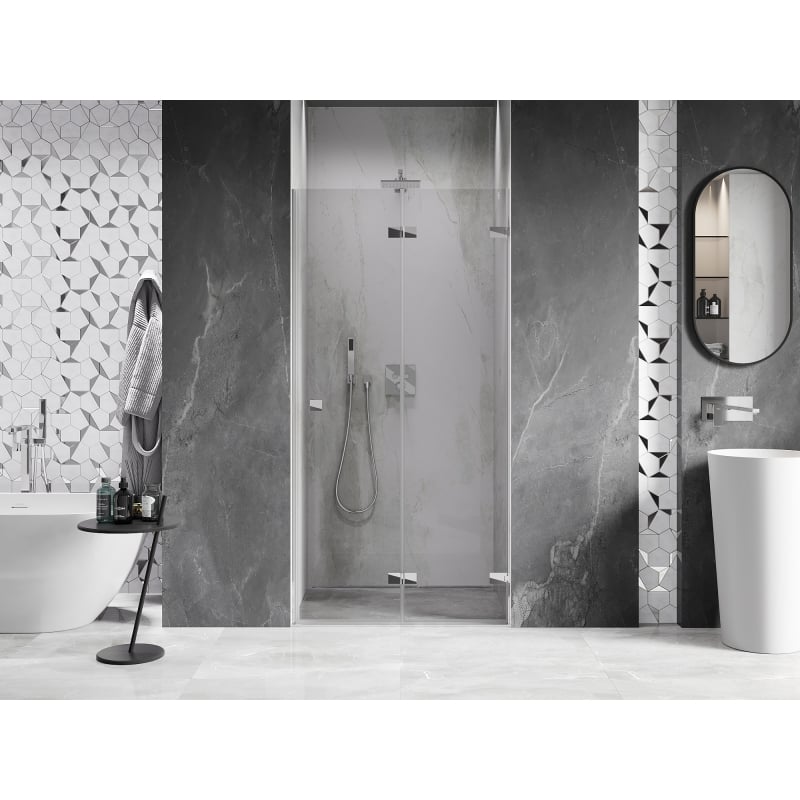 Mexen Lunar-F drzwi prysznicowe składane prawe 85 cm, transparent, chrom - 836-085-000-01-00-P