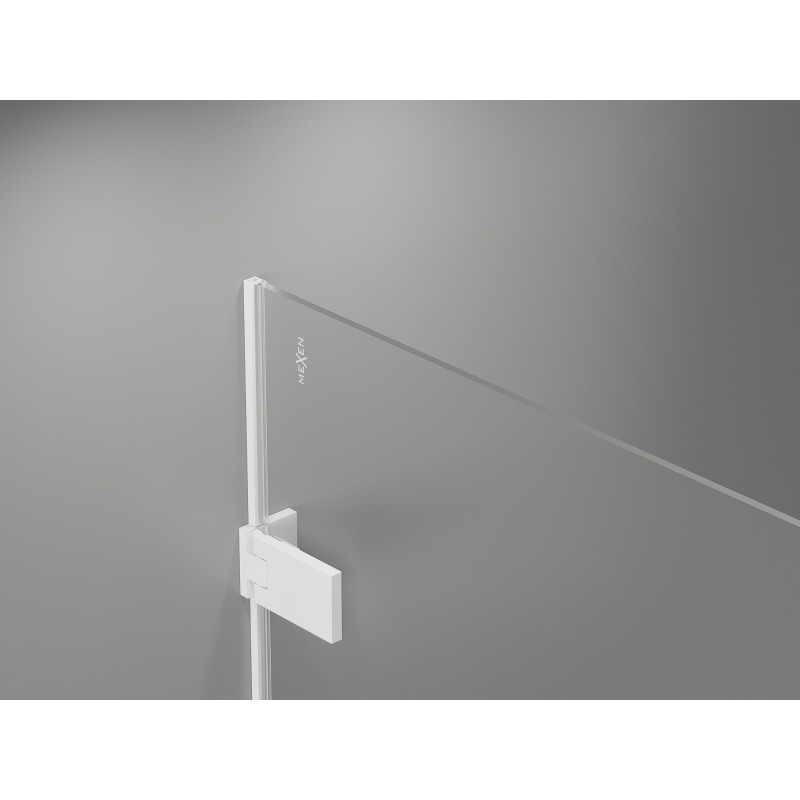 Mexen Lunar-F drzwi prysznicowe składane prawe 60 cm, transparent, białe - 836-060-000-20-00-P