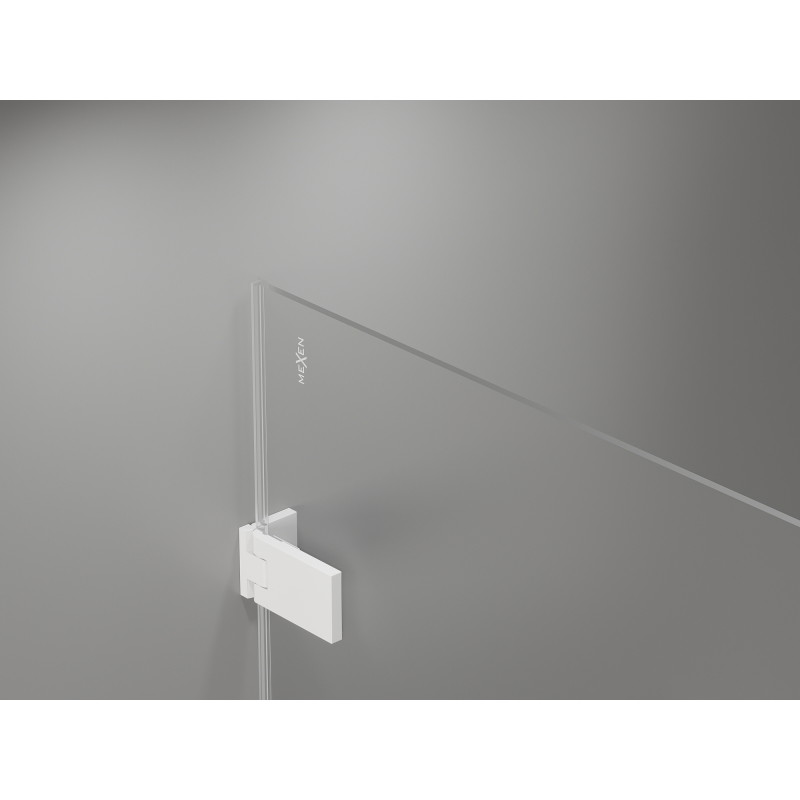 Mexen Lunar-F drzwi prysznicowe składane prawe 60 cm, transparent, białe - 836-060-000-20-00-P