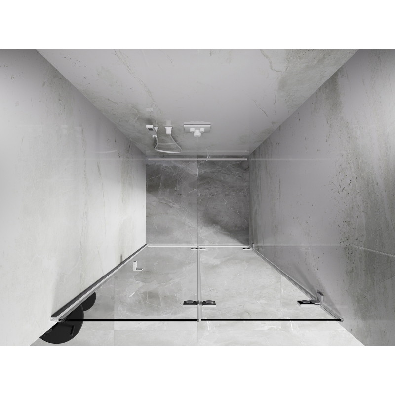 Mexen Lunar-F drzwi prysznicowe składane prawe 85 cm, transparent, białe - 836-085-000-20-00-P
