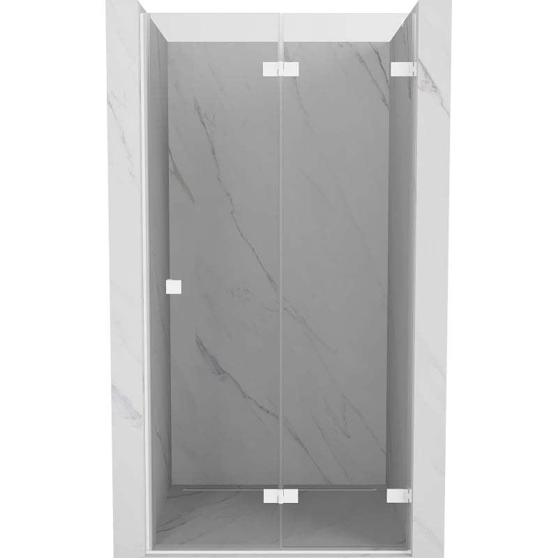 Mexen Lunar-F drzwi prysznicowe składane prawe 95 cm, transparent, białe - 836-095-000-20-00-P