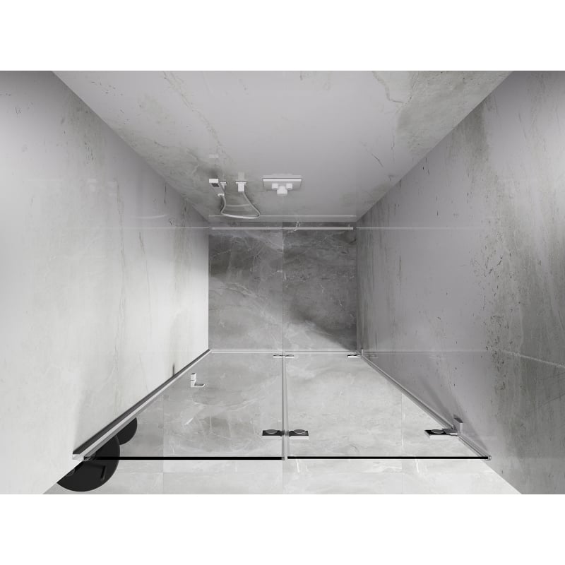 Mexen Lunar-F drzwi prysznicowe składane prawe 100 cm, transparent, białe - 836-100-000-20-00-P