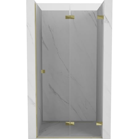 Mexen Lunar-F drzwi prysznicowe składane prawe 60 cm, transparent, złote - 836-060-000-50-00-P