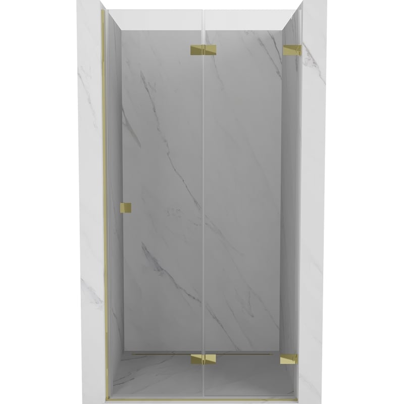 Mexen Lunar-F drzwi prysznicowe składane prawe 85 cm, transparent, złote - 836-085-000-50-00-P