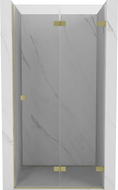 Mexen Lunar-F drzwi prysznicowe składane prawe 80 cm, transparent, złote szczotkowane - 836-080-000-55-00-P