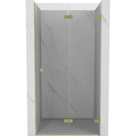 Mexen Lunar-F drzwi prysznicowe składane prawe 90 cm, transparent, złote szczotkowane - 836-090-000-55-00-P