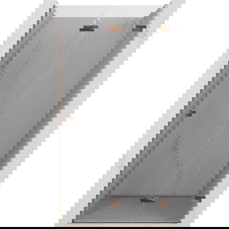Mexen Lunar-F drzwi prysznicowe składane prawe 75 cm, transparent, różowe złoto - 836-075-000-60-00-P