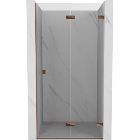 Mexen Lunar-F drzwi prysznicowe składane prawe 80 cm, transparent, różowe złoto - 836-080-000-60-00-P