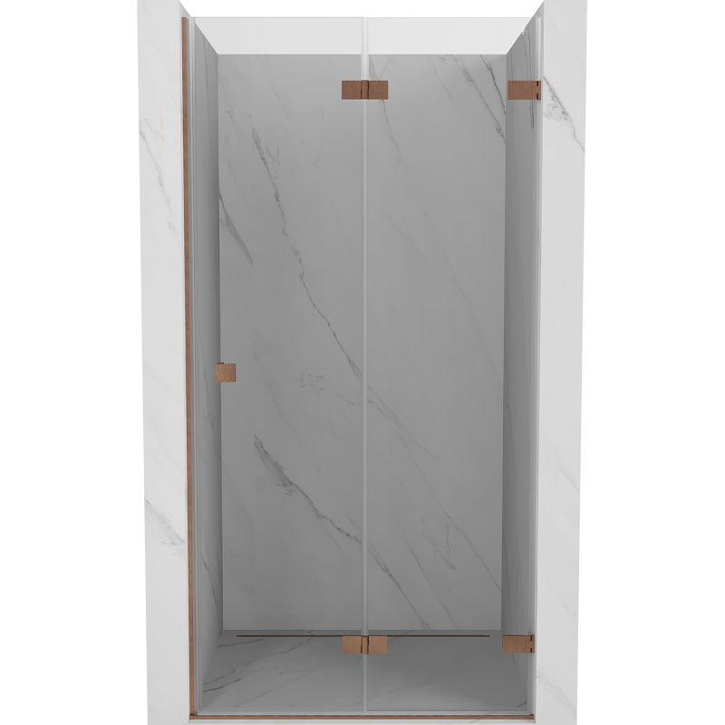 Mexen Lunar-F drzwi prysznicowe składane prawe 60 cm, transparent, miedź szczotkowana - 836-060-000-65-00-P