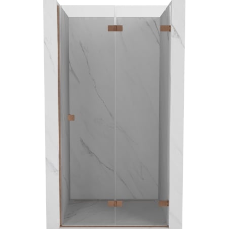 Mexen Lunar-F drzwi prysznicowe składane prawe 70 cm, transparent, miedź szczotkowana - 836-070-000-65-00-P