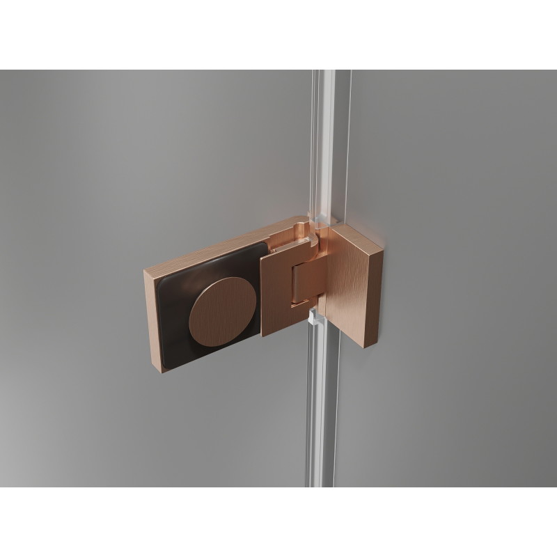 Mexen Lunar-F drzwi prysznicowe składane prawe 90 cm, transparent, miedź szczotkowana - 836-090-000-65-00-P