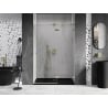 Mexen Lunar L drzwi prysznicowe uchylne prawe 135 cm, transparent, złote szczotkowane - 834L-135-000-55-00-P