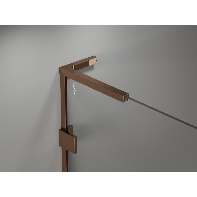 Mexen Lunar L drzwi prysznicowe uchylne prawe 105 cm, transparent, różowe złoto - 834L-105-000-60-00-P