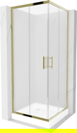 Mexen Rio kabina prysznicowa kwadratowa 70 x 70 cm, szron, złota + brodzik Rio, biały - 860-070-070-50-30-4510