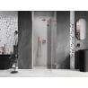Mexen Lunar L drzwi prysznicowe uchylne prawe 110 cm, transparent, różowe złoto - 834L-110-000-60-00-P