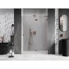 Mexen Lunar L drzwi prysznicowe uchylne prawe 135 cm, transparent, różowe złoto - 834L-135-000-60-00-P