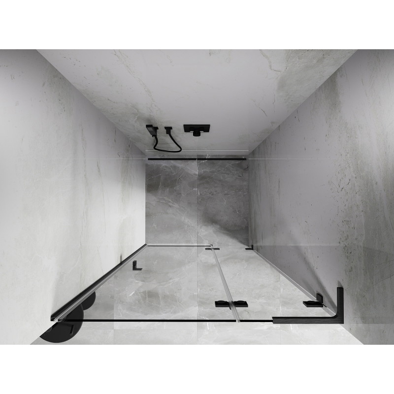 Mexen Lunar L drzwi prysznicowe uchylne prawe 100 cm, transparent, gun gray szczotkowany - 834L-100-000-66-00-P
