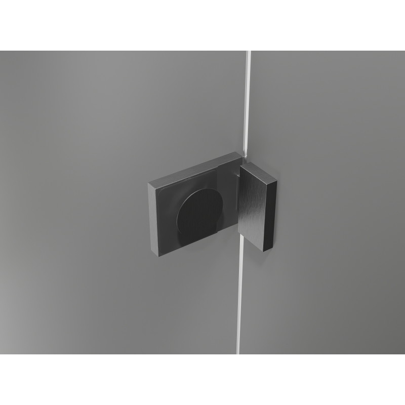 Mexen Lunar L drzwi prysznicowe uchylne prawe 120 cm, transparent, gun gray szczotkowany - 834L-120-000-66-00-P