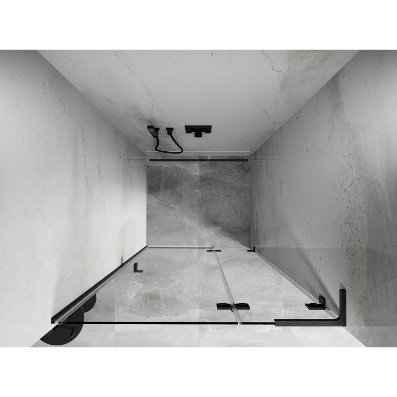 Mexen Lunar L drzwi prysznicowe uchylne prawe 125 cm, transparent, gun gray szczotkowany - 834L-125-000-66-00-P