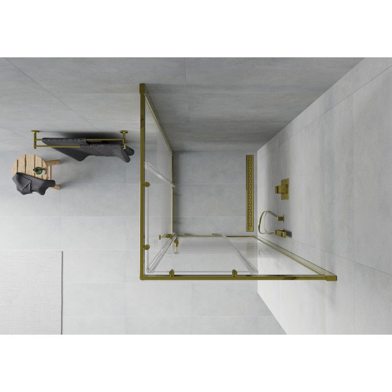 Mexen Rio kabina prysznicowa kwadratowa 90 x 90 cm, transparent, złota - 860-090-090-50-00