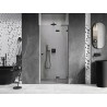 Mexen Lunar L drzwi prysznicowe uchylne prawe 75 cm, transparent, czarne - 834L-075-000-70-00-P