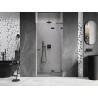 Mexen Lunar L drzwi prysznicowe uchylne prawe 75 cm, transparent, czarne - 834L-075-000-70-00-P