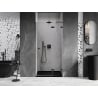 Mexen Lunar L drzwi prysznicowe uchylne prawe 95 cm, transparent, czarne - 834L-095-000-70-00-P