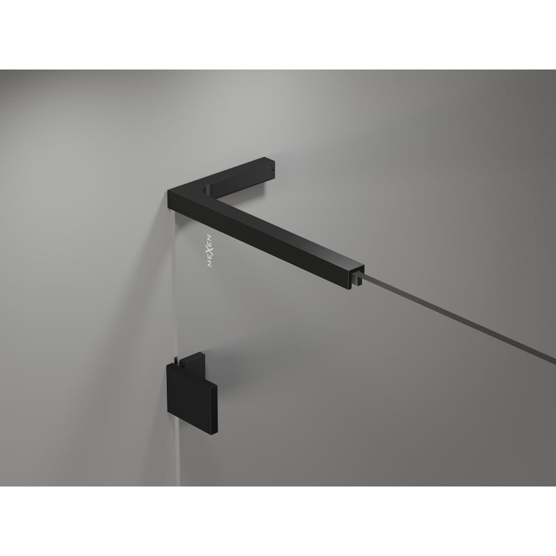 Mexen Lunar L drzwi prysznicowe uchylne prawe 105 cm, transparent, czarne - 834L-105-000-70-00-P