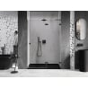 Mexen Lunar L drzwi prysznicowe uchylne prawe 140 cm, transparent, czarne - 834L-140-000-70-00-P