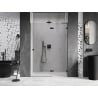 Mexen Lunar L drzwi prysznicowe uchylne prawe 140 cm, transparent, czarne - 834L-140-000-70-00-P