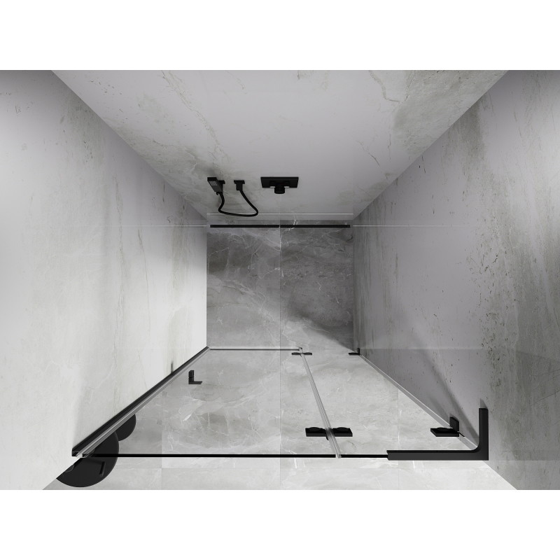 Mexen Lunar L drzwi prysznicowe uchylne prawe 80 cm, transparent, gun metal - 834L-080-000-95-00-P