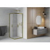 Mexen Rio kabina prysznicowa kwadratowa 80 x 80 cm, szron, złota - 860-080-080-50-30