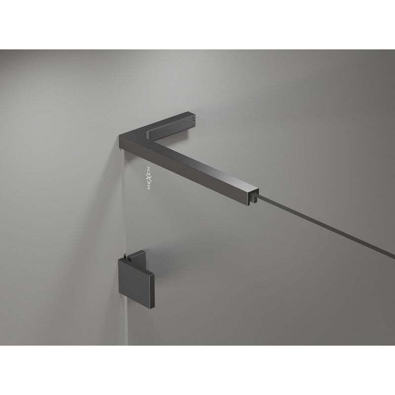 Mexen Lunar L drzwi prysznicowe uchylne prawe 100 cm, transparent, gun metal - 834L-100-000-95-00-P