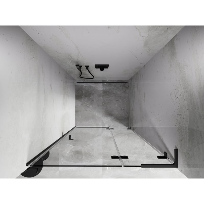 Mexen Lunar L drzwi prysznicowe uchylne prawe 105 cm, transparent, gun metal - 834L-105-000-95-00-P