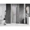 Mexen Lunar L drzwi prysznicowe uchylne prawe 85 cm, transparent, nikiel szczotkowany - 834L-085-000-97-00-P