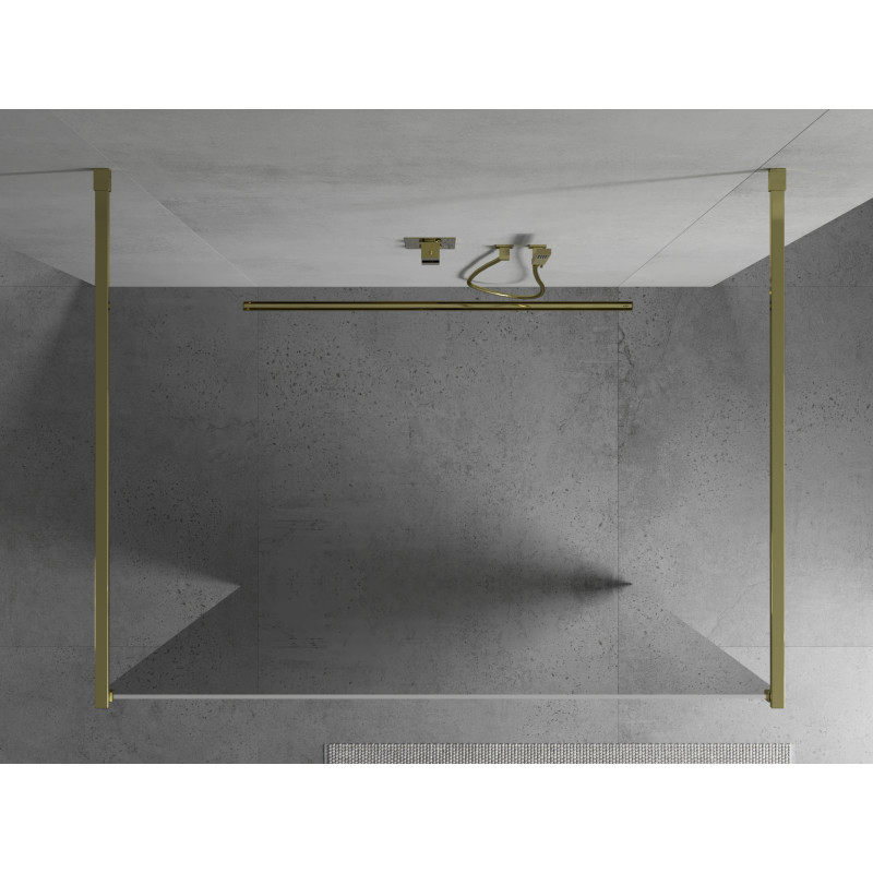 Mexen Kioto ścianka prysznicowa wolnostojąca 120 x 200 cm, lustro 8 mm, złota - 800-120-002-50-50