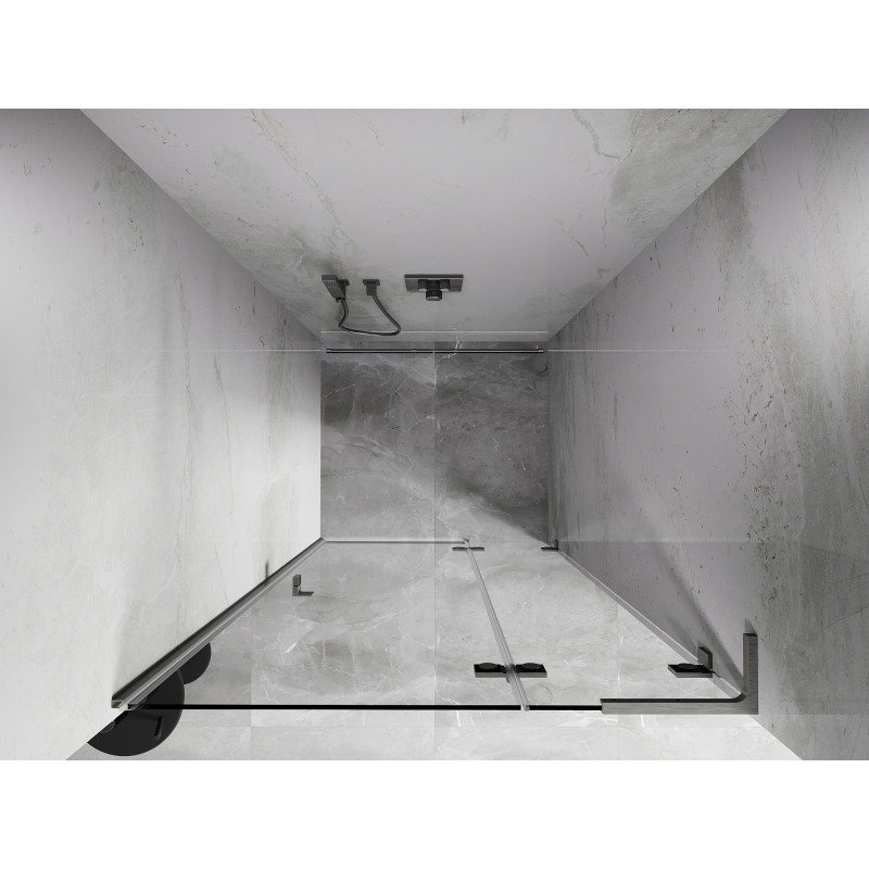 Mexen Lunar L drzwi prysznicowe uchylne prawe 100 cm, transparent, nikiel szczotkowany - 834L-100-000-97-00-P