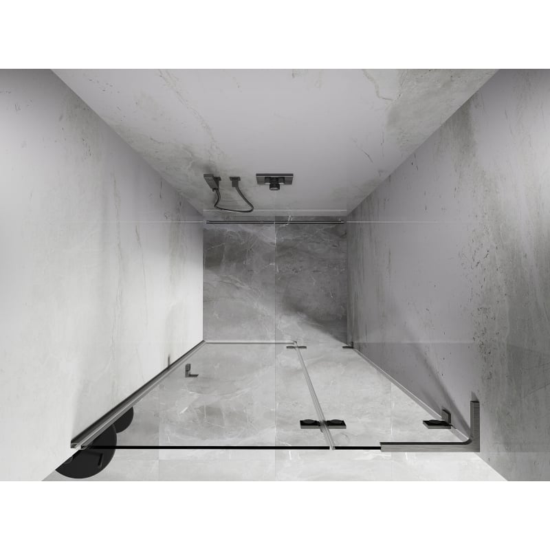 Mexen Lunar L drzwi prysznicowe uchylne prawe 120 cm, transparent, nikiel szczotkowany - 834L-120-000-97-00-P