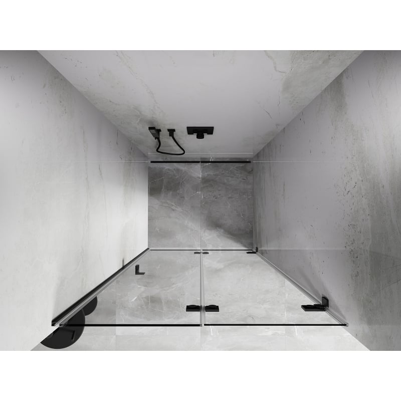 Mexen Lunar-F drzwi prysznicowe składane prawe 80 cm, transparent, gun gray szczotkowany - 836-080-000-66-00-P