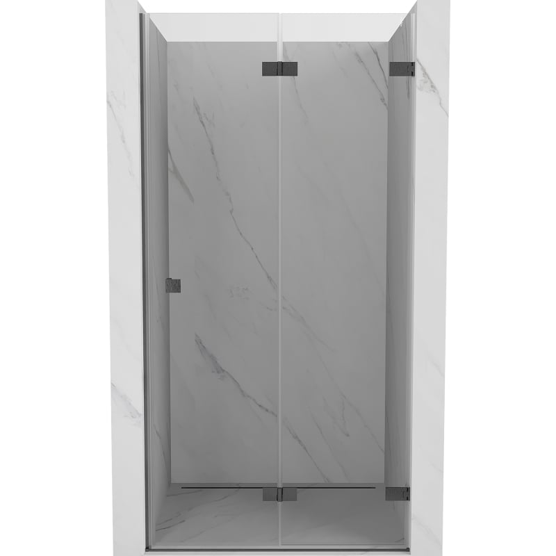 Mexen Lunar-F drzwi prysznicowe składane prawe 85 cm, transparent, gun gray szczotkowany - 836-085-000-66-00-P