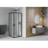 Mexen Rio kabina prysznicowa kwadratowa 80 x 80 cm, szron, czarna - 860-080-080-70-30