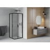 Mexen Rio kabina prysznicowa kwadratowa 80 x 80 cm, szron, czarna - 860-080-080-70-30