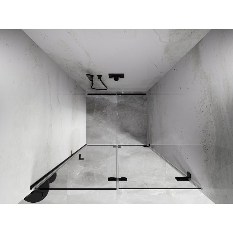 Mexen Lunar-F drzwi prysznicowe składane prawe 95 cm, transparent, czarne - 836-095-000-70-00-P